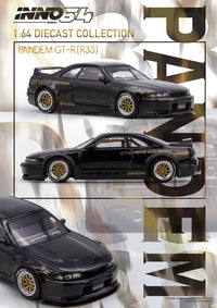 Thumbnail for INNO64 1:64 Nissan Skyline PANDEM GT-R BCNR33 Black
