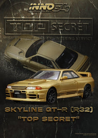 Thumbnail for INNO64 1:64 Nissan Skyline TOP SECRET BNR32 GT-R 650R Gold