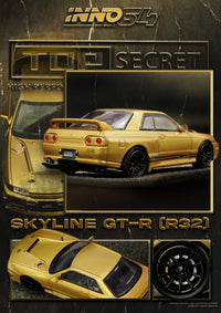 Thumbnail for INNO64 1:64 Nissan Skyline TOP SECRET BNR32 GT-R 650R Gold
