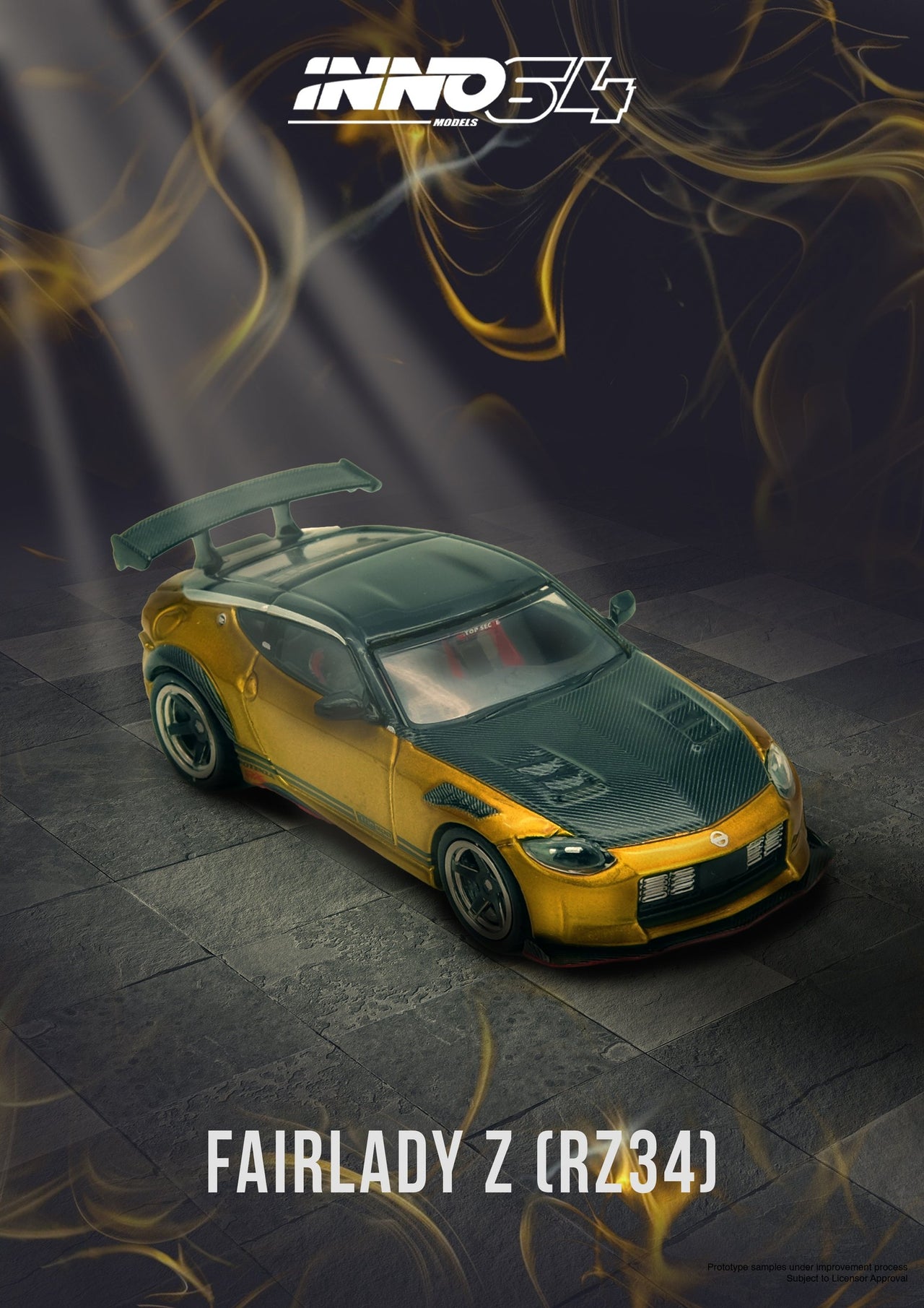 INNO64 1:64 Nissan TOP SECRET FAIRLADY Z RZ34 Gold