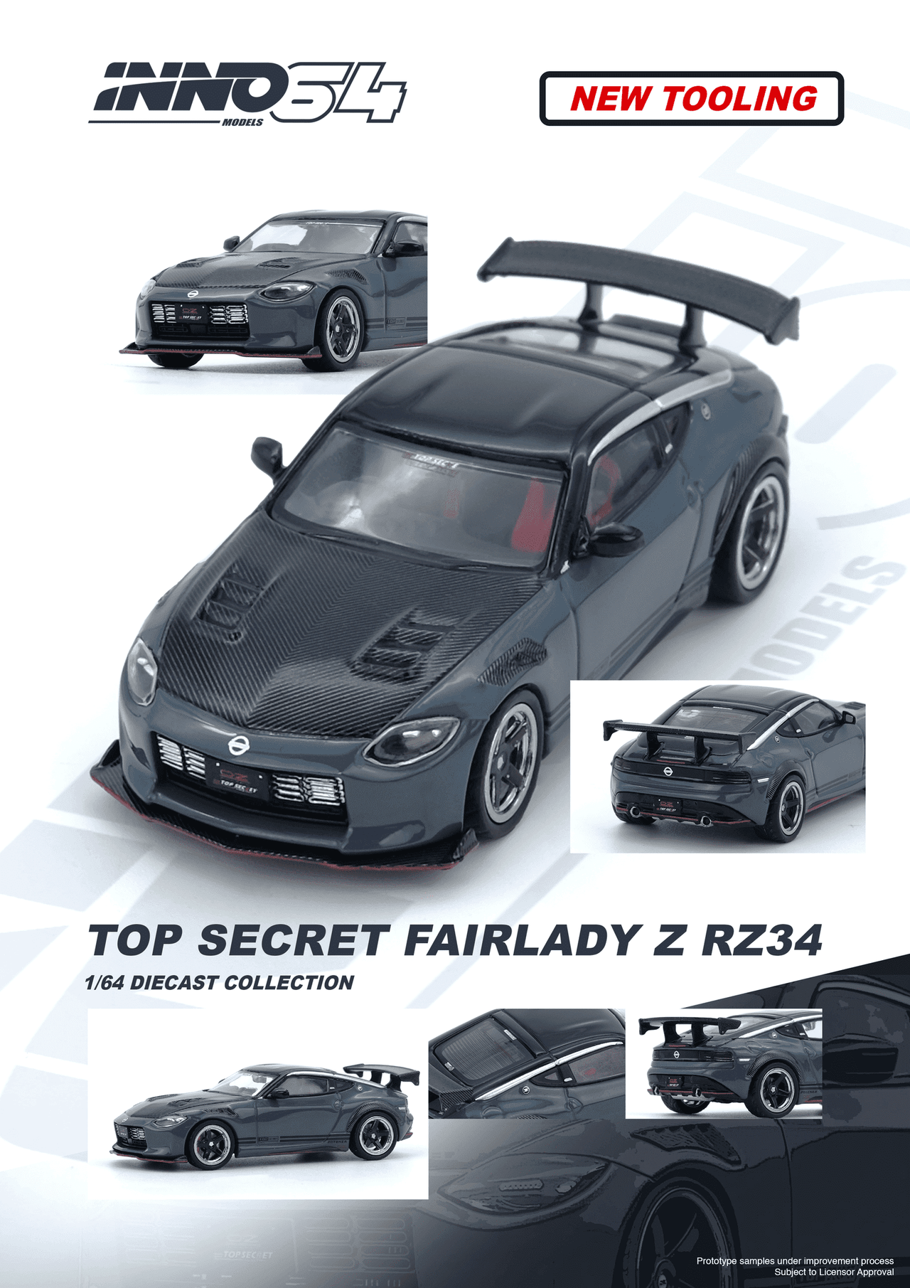 INNO64 1:64 Nissan TOP SECRET FAIRLADY Z RZ34 Stealth Gray