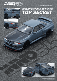 Thumbnail for INNO64 1:64 Top Secret Nissan R32 GT-R Stealth Grey