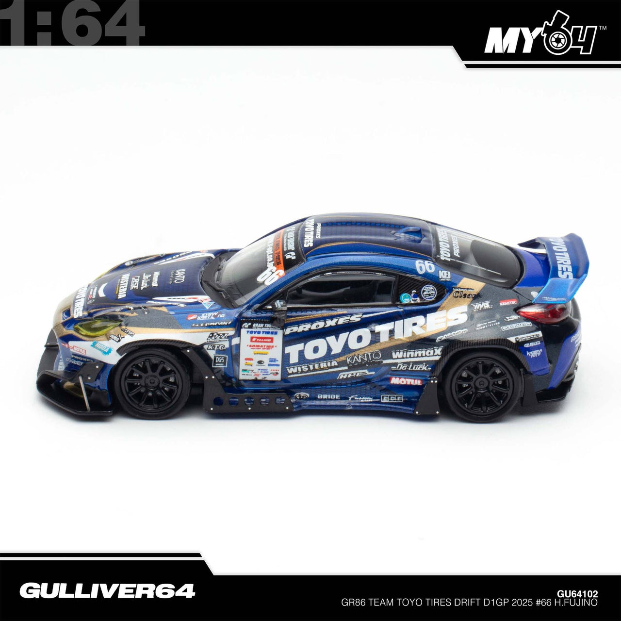 INNO64 1:64 Toyotoa GR86 Team Toyo Tires Drift D1GP 2025 #66 H.Fujino Tokyo Auto Salon Exclusive