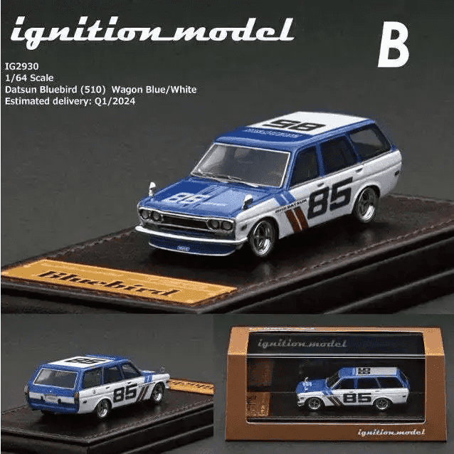 Ignition Model 1:64 Datsun Bluebird 510 Wagon Blue