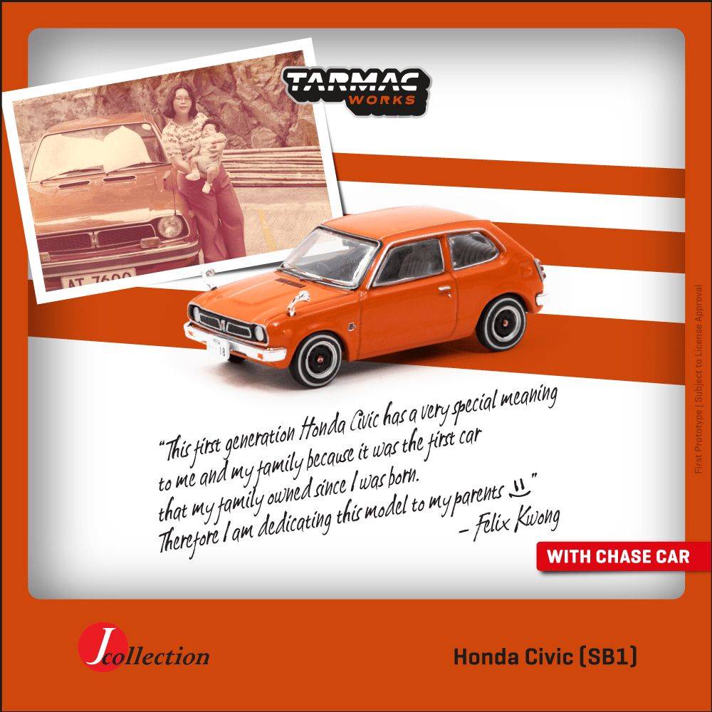 PRE-ORDER J-Collection 1:64 Honda Civic SB1 Orange