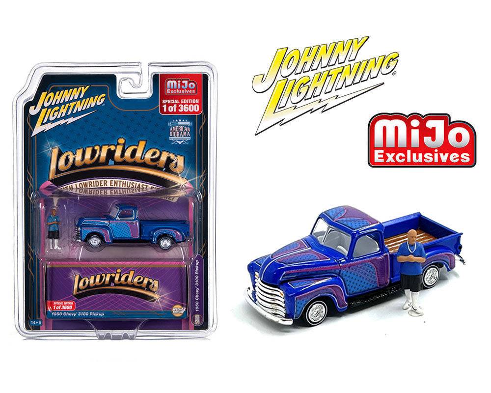 (PRE-ORDER) Johnny Lightning 1:64 Lowriders 1950 Chevrolet Pickup with American Diorama Figure Limited 3,600 Pieces