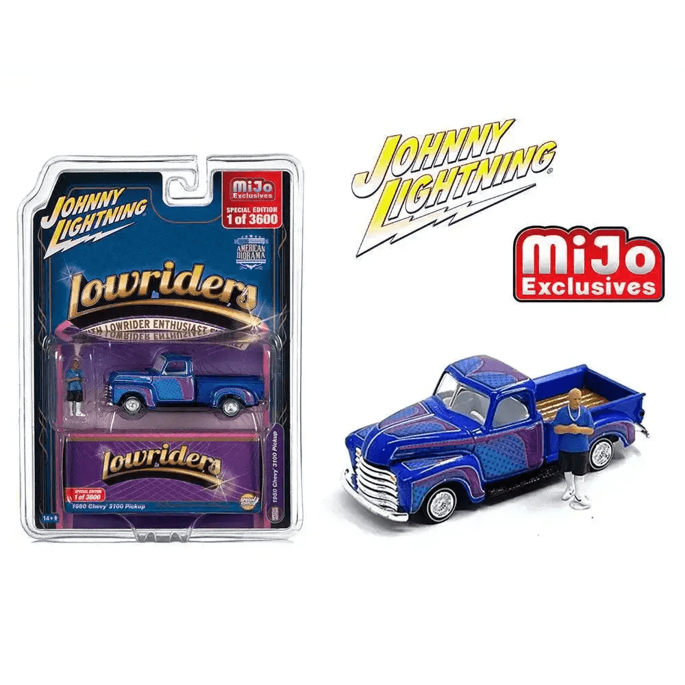 Johnny Lightning 1:64 Lowriders 1950 Chevrolet Pickup with American Diorama Figure Limited 3,600 Pieces