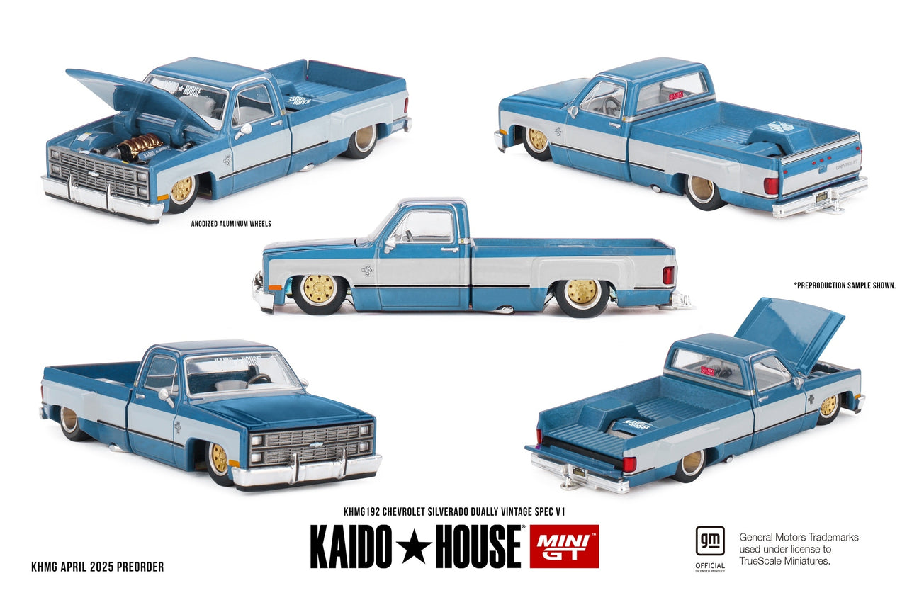 PRE-ORDER Mini GT x Kaido House 1:64 Chevrolet Silverado Dually Vintage Spec V1