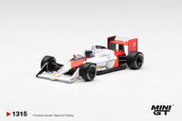 Thumbnail for (PRE-ORDER) MINI GT 1:64 McLaren MP4/4 #11 Alain Prost 1988 Canadian Grand Prix 2nd Place MGT01315-L