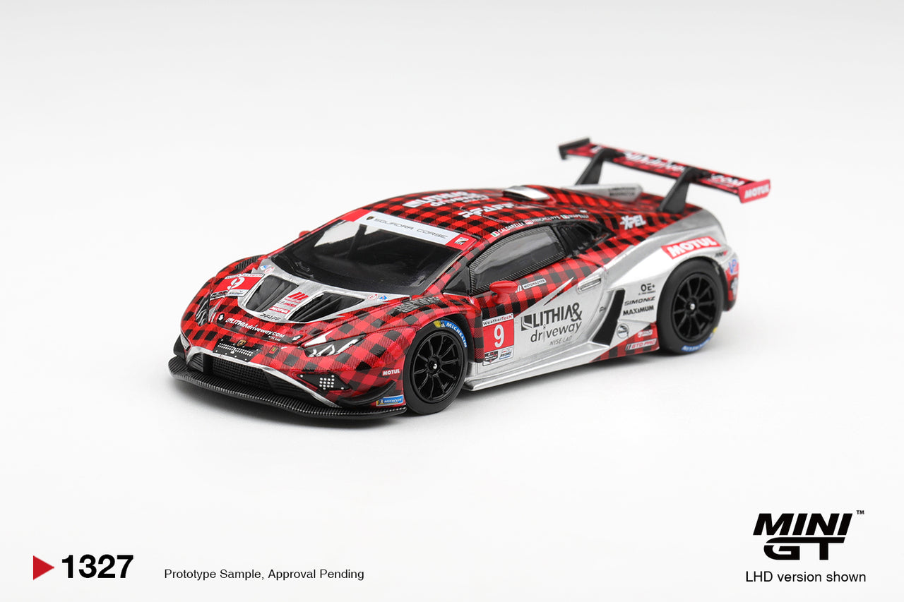 (PRE-ORDER) Mini GT 1:64 Lamborghini Huracan GT3 EVO2 #9 Pfaff Motorsports 2025 IMSA WeatherTech GTD Pro  MGT01327-L