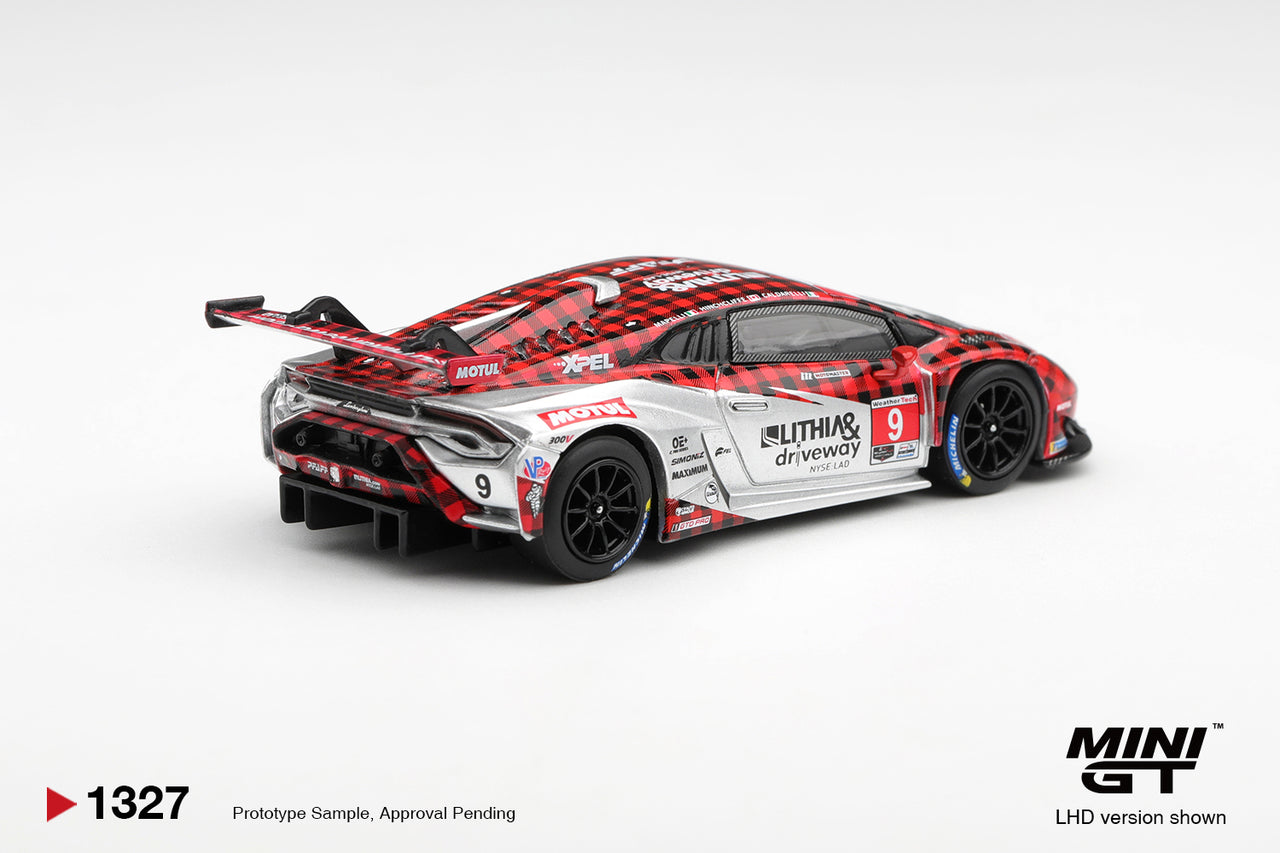 (PRE-ORDER) Mini GT 1:64 Lamborghini Huracan GT3 EVO2 #9 Pfaff Motorsports 2025 IMSA WeatherTech GTD Pro  MGT01327-L
