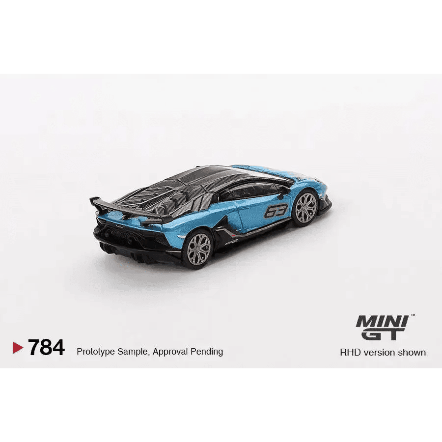 MINI GT 1:64 Lamborghini Aventador SVJ 63 Blu Aegir MGT00784-R