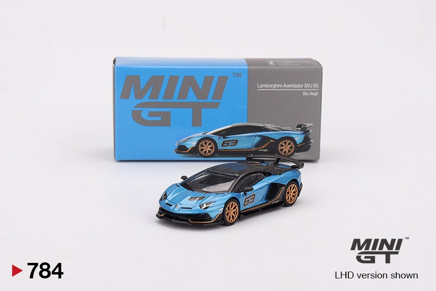 MINI GT 1:64 Lamborghini Aventador SVJ 63 Blu Aegir MGT00784-R