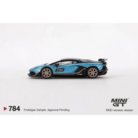 Thumbnail for MINI GT 1:64 Lamborghini Aventador SVJ 63 Blu Aegir MGT00784-R