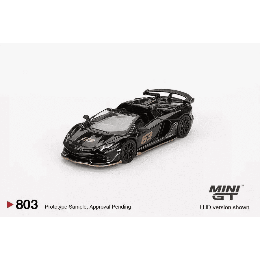 MINI GT 1:64 Lamborghini Aventador SVJ 63 Roadster Nero Aldebaran MGT00803-R