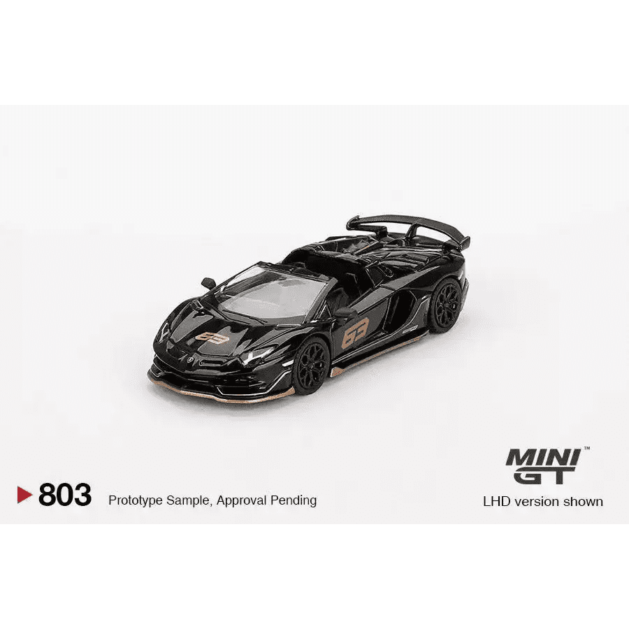 MINI GT 1:64 Lamborghini Aventador SVJ 63 Roadster Nero Aldebaran MGT00803-R