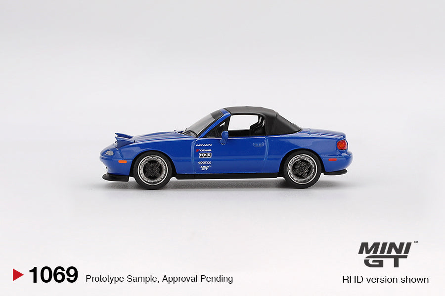 MINI GT 1:64 Mazda Miata MX-5 NA Tuned Version Dark Blue MGT01069-R