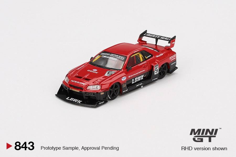 MINI GT 1:64 Nissan LB-ER34 Super Silhouette SKYLINE Red/Black BLISTER