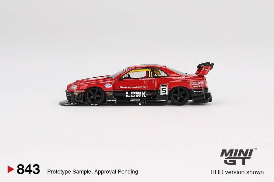 MINI GT 1:64 Nissan LB-ER34 Super Silhouette SKYLINE Red/Black BLISTER
