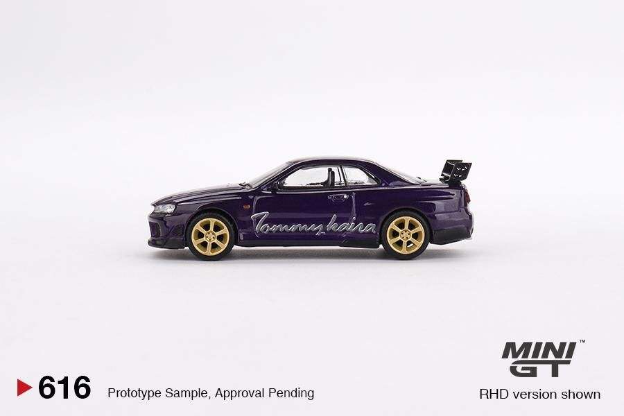MINI GT 1:64 Nissan Skyline GT-R R34 Tommykaira R-z Midnight Purple