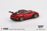 Thumbnail for MINI GT 1:64 Porsche 911 992 GT3 RS Weissach Package Guards Red MGT01060-R