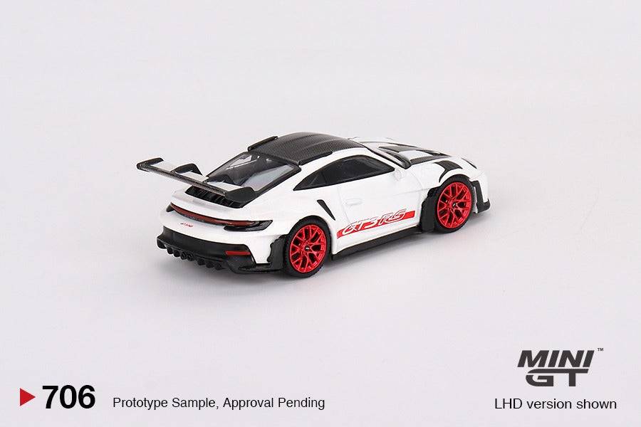 (PRE-ORDER) MINI GT 1:64 Porsche 911 (992) GT3 RS Weissach Package White w/ Pyro Red MGT00706-R