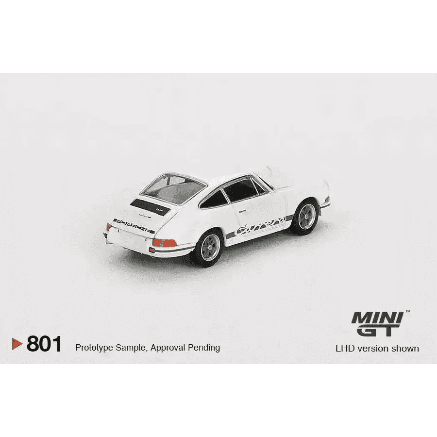 MINI GT 1:64 Porsche 911 Carrera RS 2.7 Grand Prix White w/ Green Livery MGT00801-R