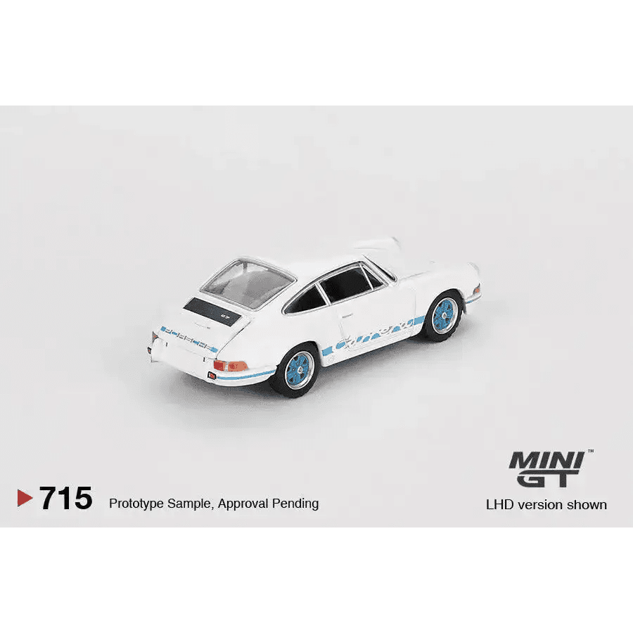 MINI GT 1:64 Porsche Porsche 911 Carrera RS 2.7 Grand Prix White w/ Blue Livery MGT00715-R