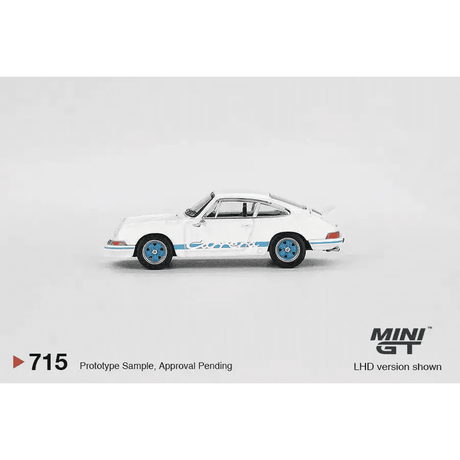 MINI GT 1:64 Porsche Porsche 911 Carrera RS 2.7 Grand Prix White w/ Blue Livery MGT00715-R