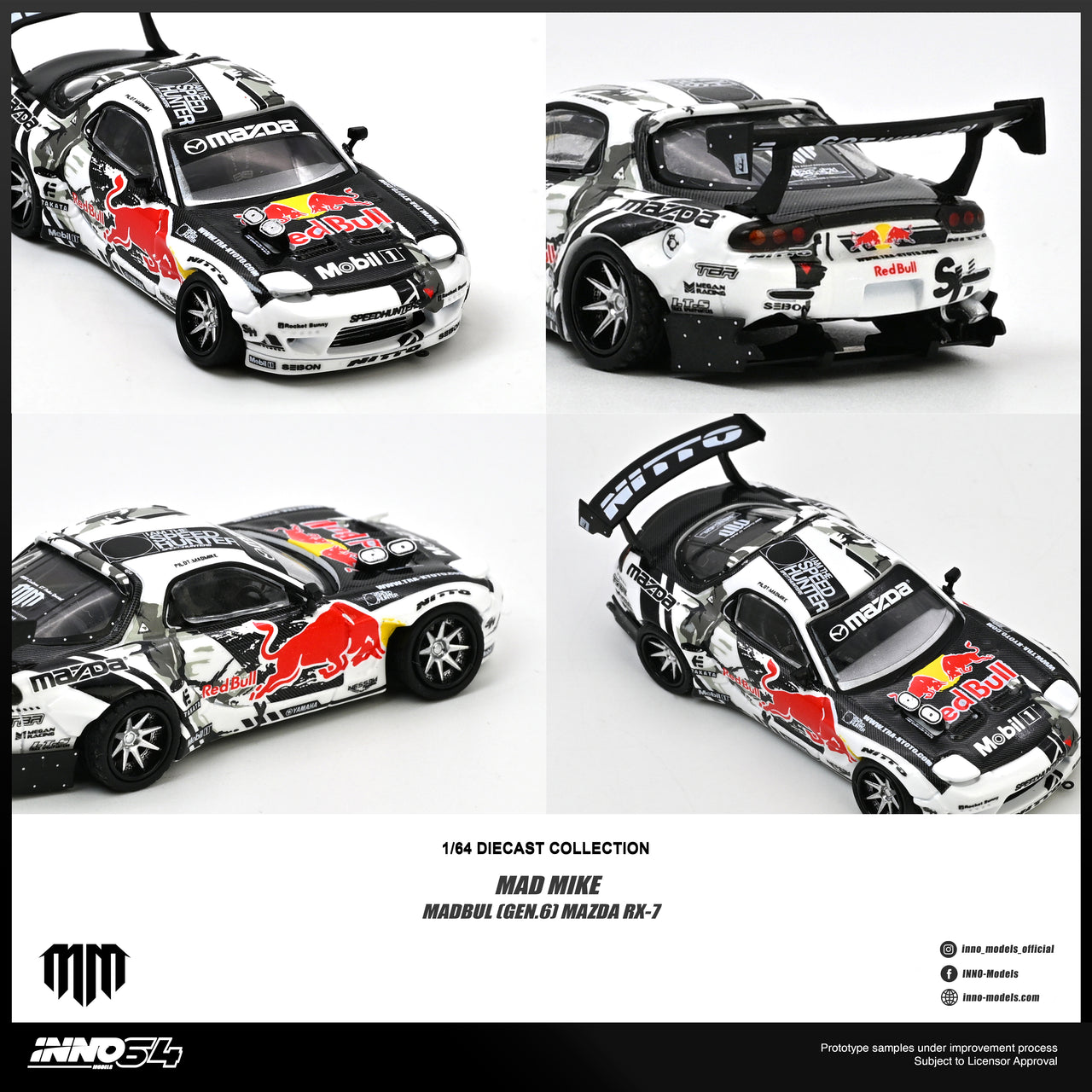 (PRE-ORDER) INNO64 1:64 MAZDA RX-7 MAD MIKE "MADBUL Gen6"