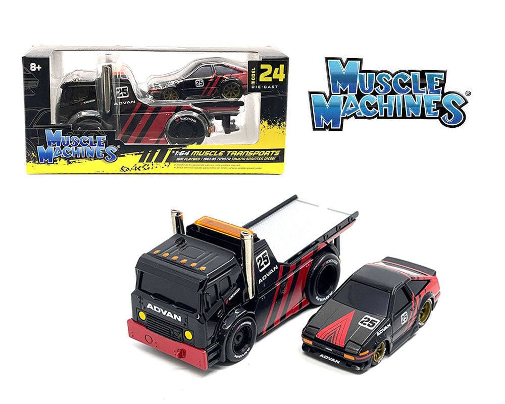 Maisto Muscle Machines 1:64 JDM Flatbed & 1983 Toyota Trueno Sprinter ADVAN