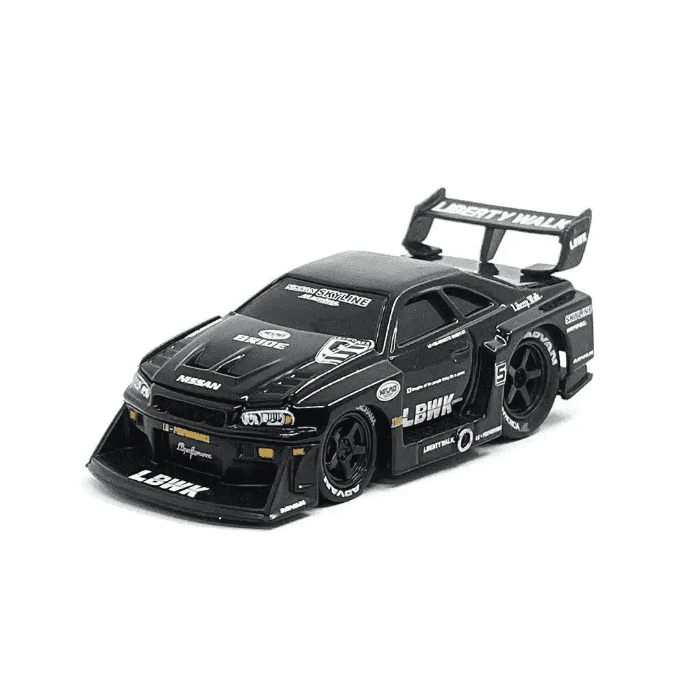 Maisto Muscle Machines 1:64 LBWK 1999 Nissan Skyline GT-R R34 Black Liberty Walk