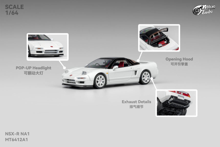 Micro Turbo 1:64 Custom Honda NSX-R - Metallic White