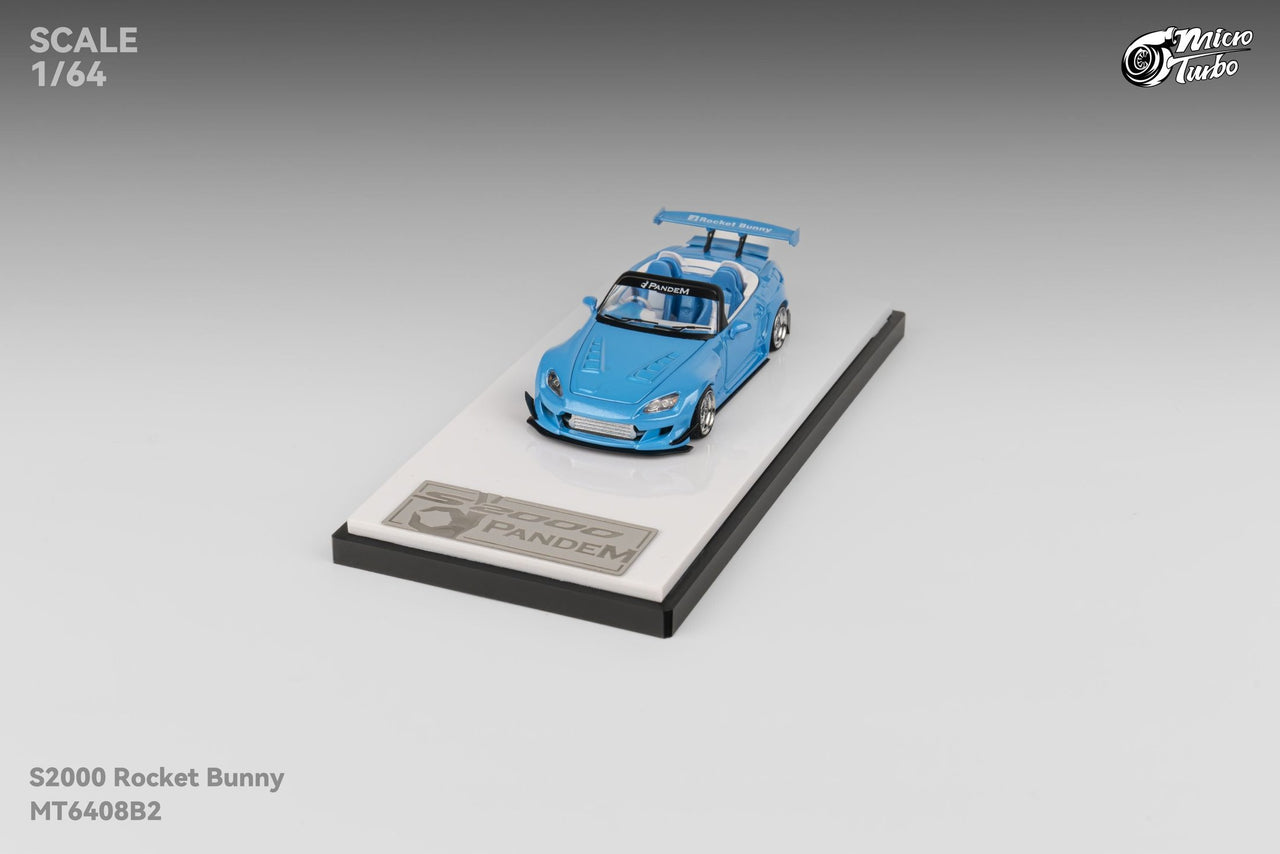 Micro Turbo 1:64 Custom Honda S2000 Rocket Bunny, Metallic Blue