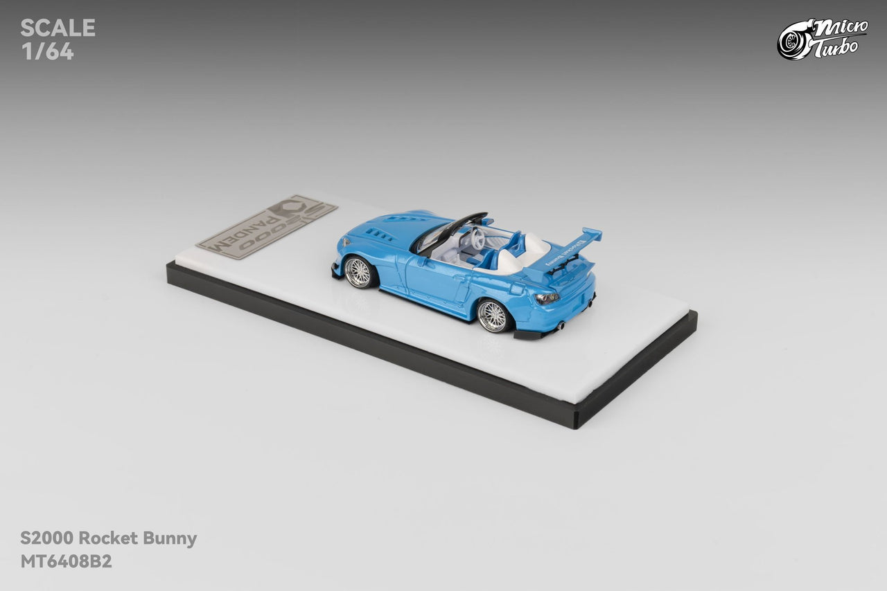 Micro Turbo 1:64 Custom Honda S2000 Rocket Bunny, Metallic Blue