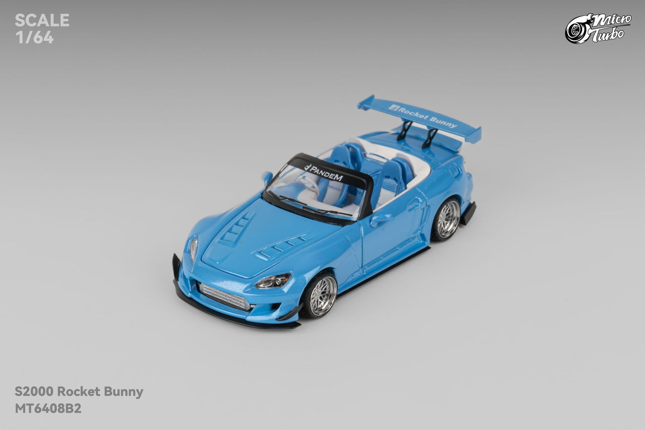 Micro Turbo 1:64 Custom Honda S2000 Rocket Bunny, Metallic Blue