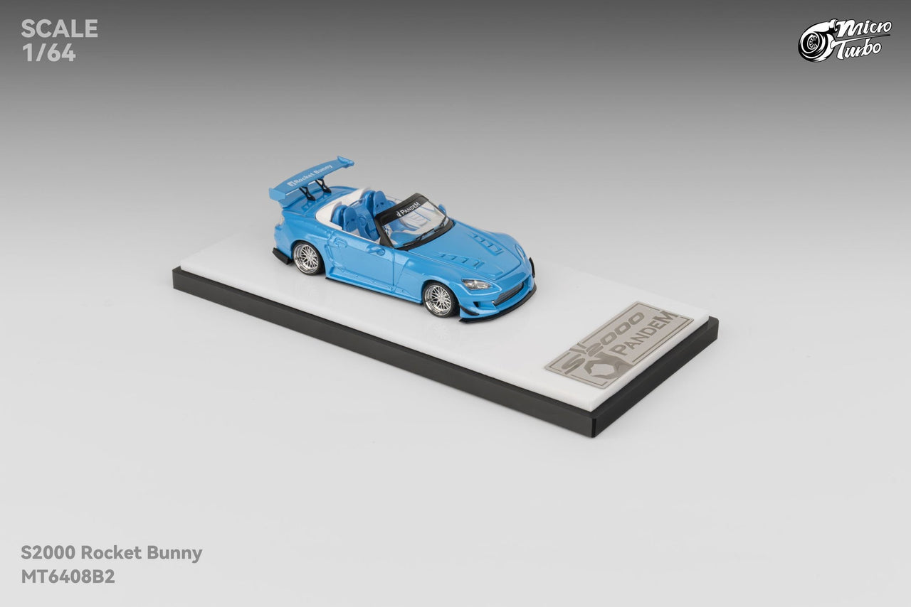 Micro Turbo 1:64 Custom Honda S2000 Rocket Bunny, Metallic Blue