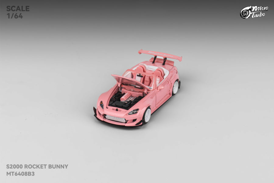 Micro Turbo 1:64 Custom Honda S2000 Rocket Bunny - Valentines Day Pink