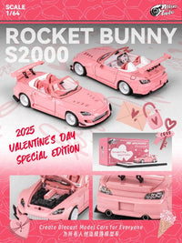 Thumbnail for Micro Turbo 1:64 Custom Honda S2000 Rocket Bunny - Valentines Day Pink