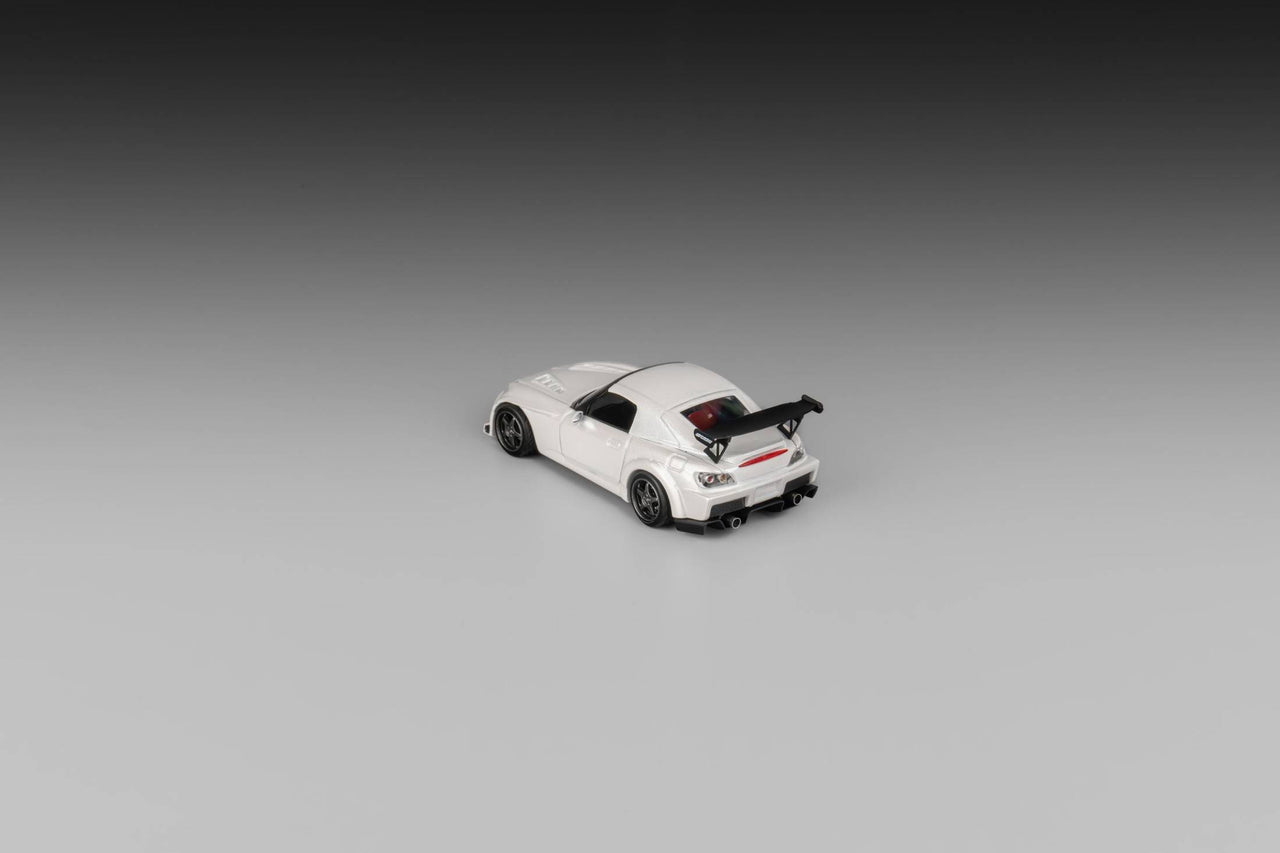 Micro Turbo 1:64 Custom Honda S2000 Spoon Racing Grand Prix White w/ Opening Hood