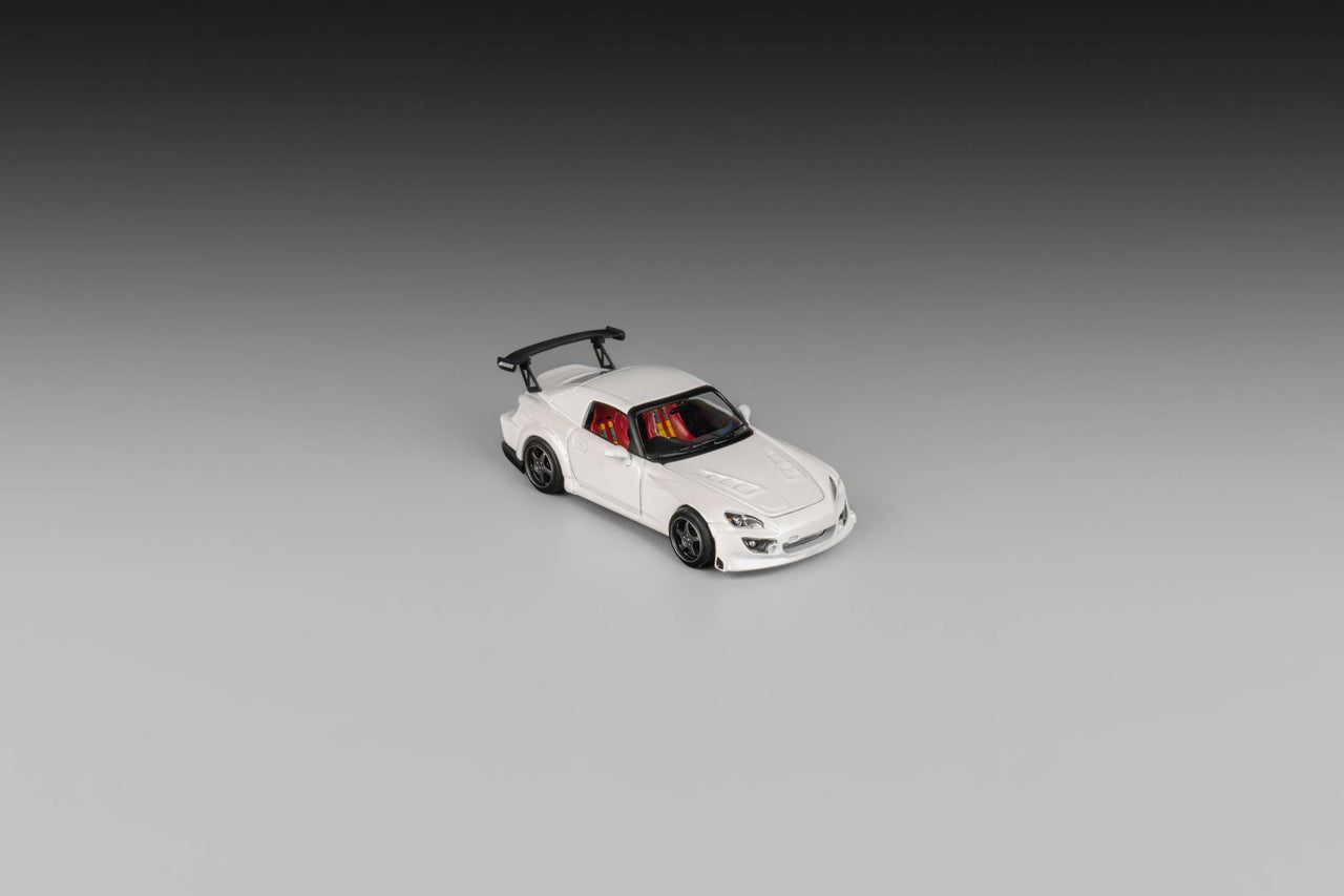 Micro Turbo 1:64 Custom Honda S2000 Spoon Racing Grand Prix White w/ Opening Hood