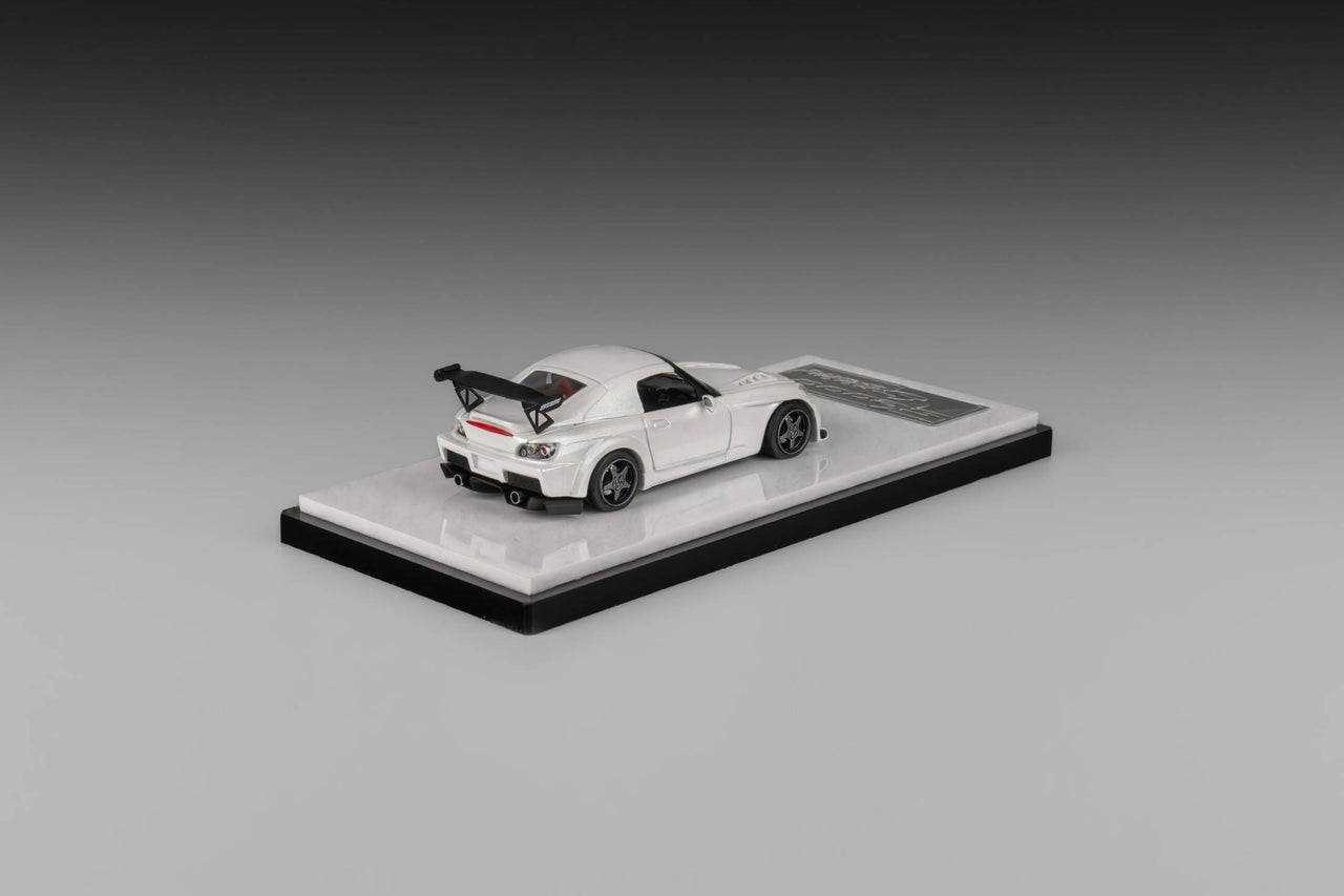 Micro Turbo 1:64 Custom Honda S2000 Spoon Racing Grand Prix White w/ Opening Hood