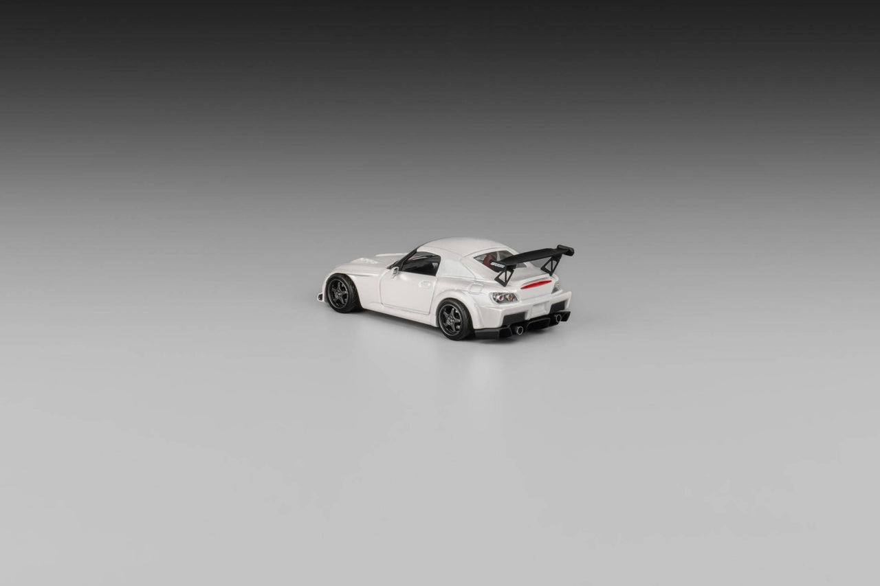 Micro Turbo 1:64 Custom Honda S2000 Spoon Racing Grand Prix White w/ Opening Hood