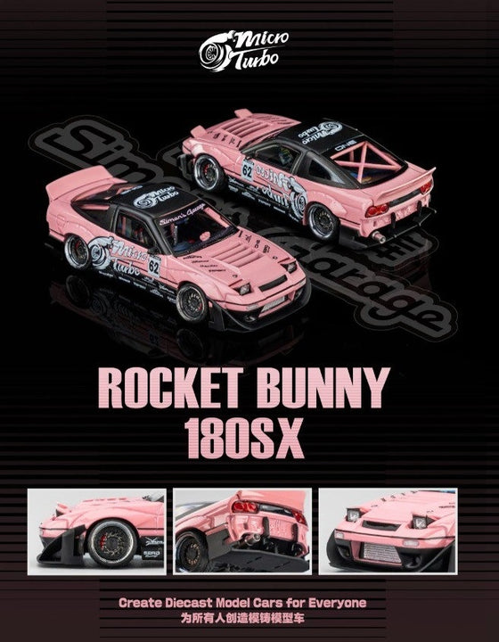 MICRO TURBO 1/64 180SX Rocket　Bunny Micro Turbo 1:64 Custom Rocket Bunny Nissan 180SX - – Little
