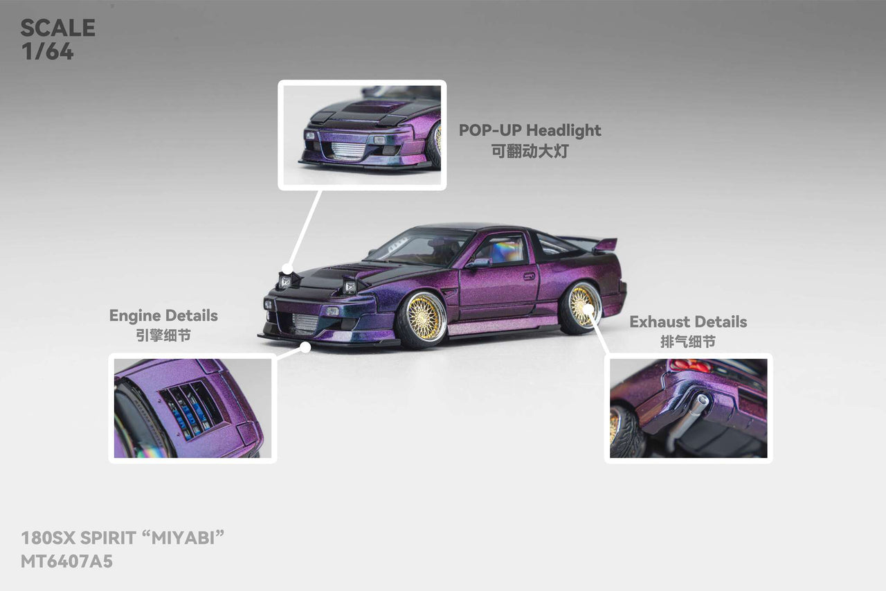 Micro Turbo 1:64 Custom Rocket Bunny Nissan 180SX - Purple GMHS Special Edition