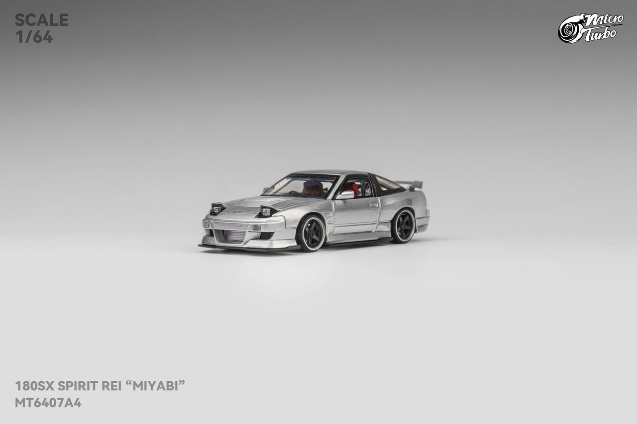 Micro Turbo 1:64 Custom Rocket Bunny Nissan 180SX - Metallic Silver