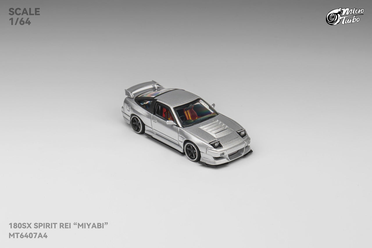 Micro Turbo 1:64 Custom Rocket Bunny Nissan 180SX - Metallic Silver