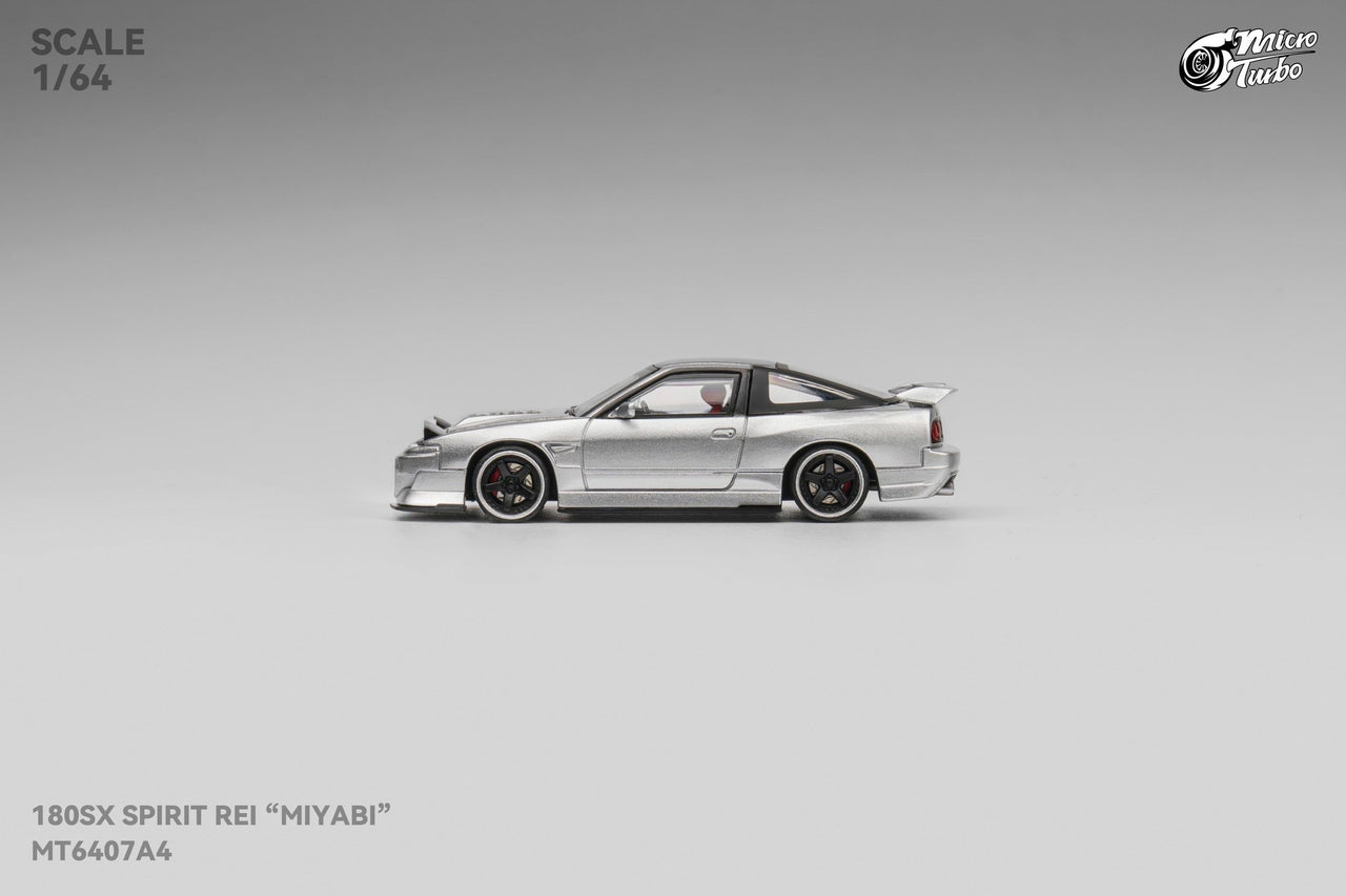 Micro Turbo 1:64 Custom Rocket Bunny Nissan 180SX - Metallic Silver