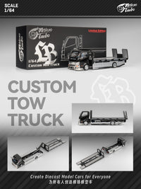 Thumbnail for Micro Turbo 1:64 LBWK Custom Flat Bed Tow Truck Black Chrome