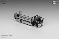 Thumbnail for Micro Turbo 1:64 LBWK Custom Flat Bed Tow Truck Black Chrome